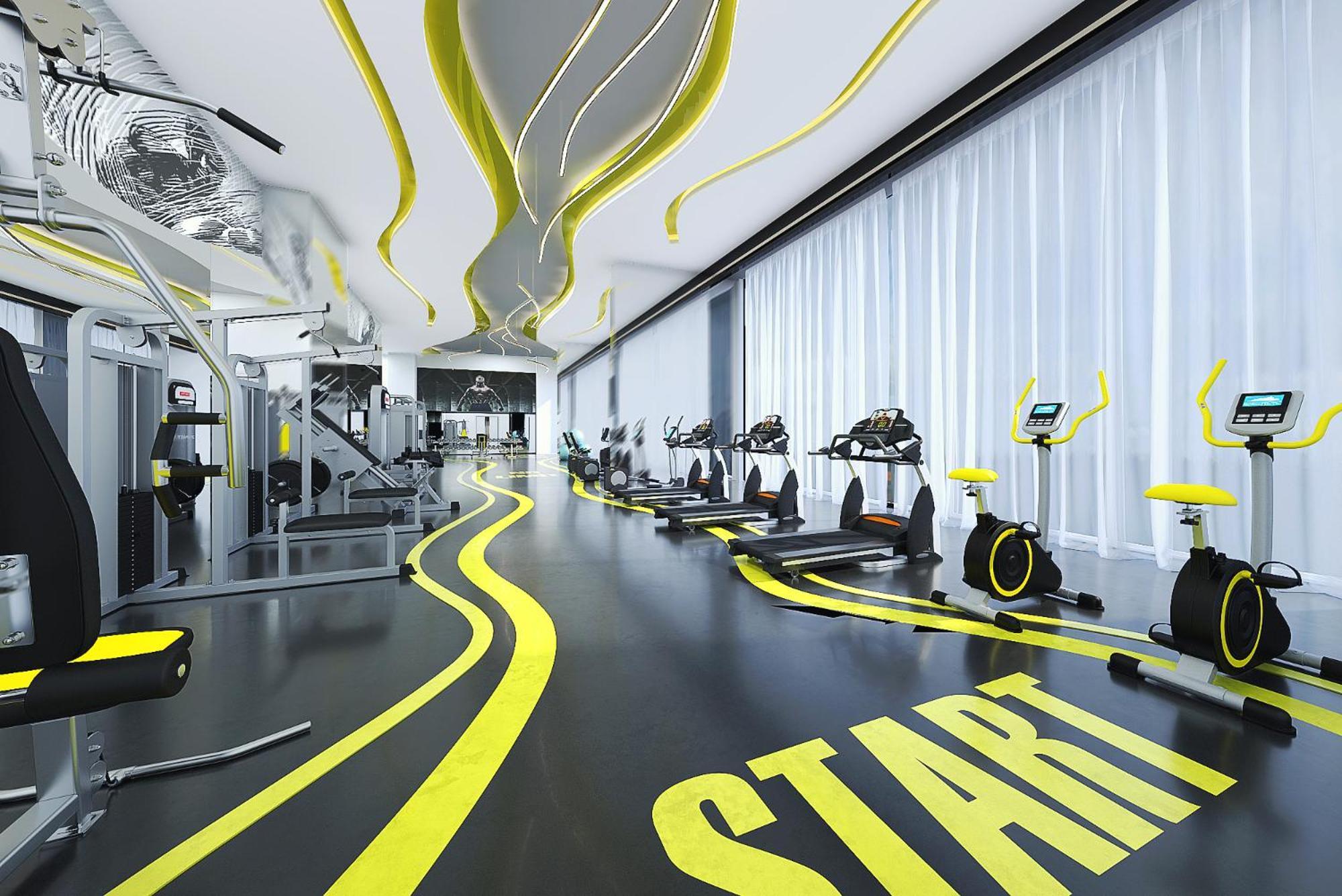 Royal M Al Aqah Beach Resort By Gewan エクステリア 写真 3D rendering of a gym