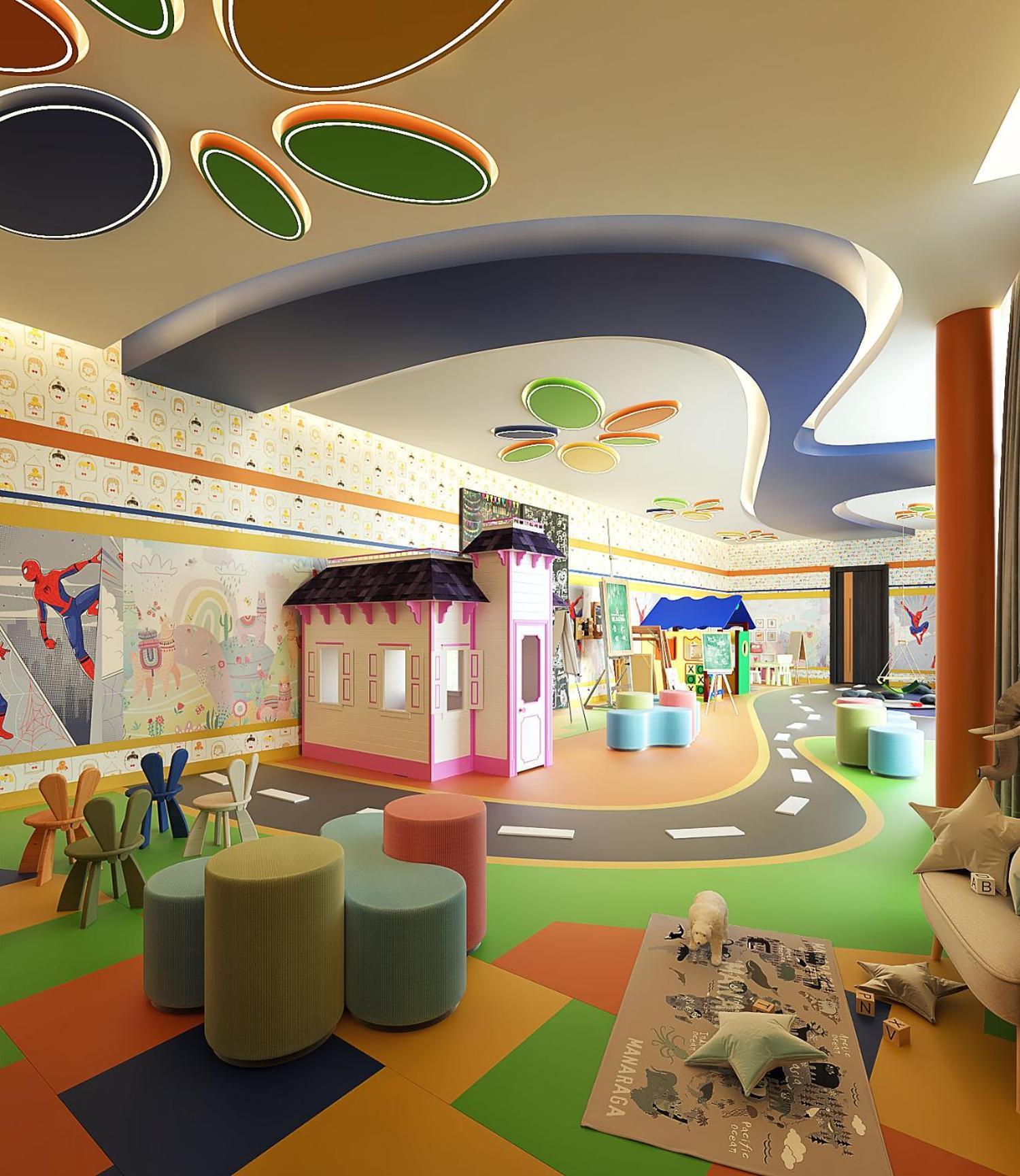Royal M Al Aqah Beach Resort By Gewan エクステリア 写真 3D rendering of a children's hospital waiting room